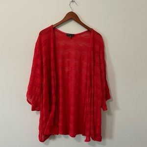 Slinky brand red cardigan or swim suite cover up
